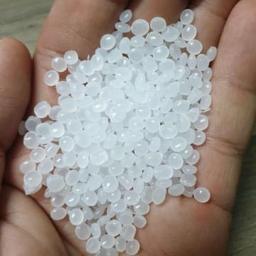 Polyethylene resin pellets before extrusion